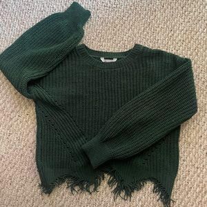 Army Green Polyester Sweater
